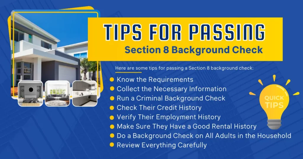 Tips for Passing a Section 8 Background Check